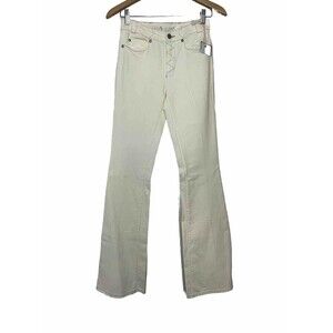 Anthropologie MiH Marakesh Aviator Kick Flare Jeans Womens 25 L NWT Ivory Denim